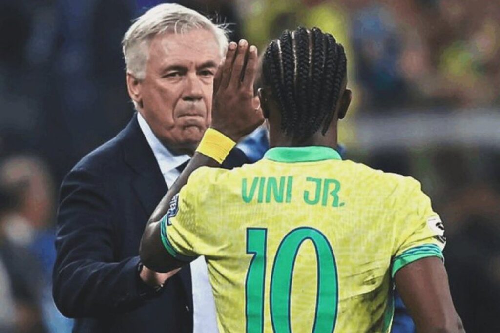Vini Jr expressa tristeza pela suspensão e solicita paciência a Ancelotti na Seleção: 'Foi uma das melhores partidas'