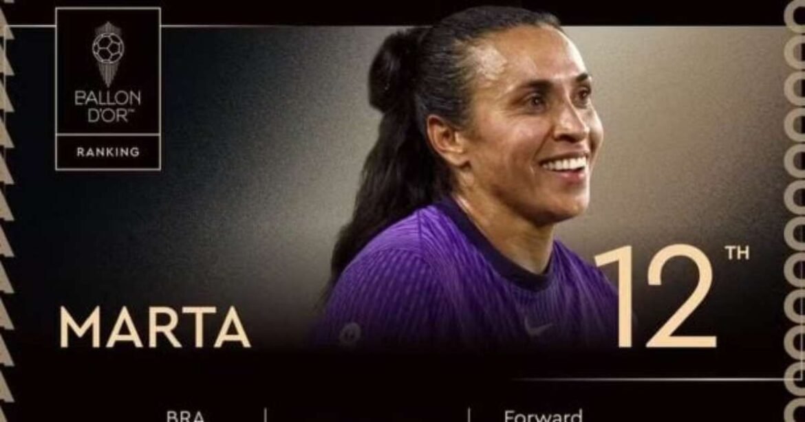 Marta não entra na lista das dez melhores da Bola de Ouro 2025