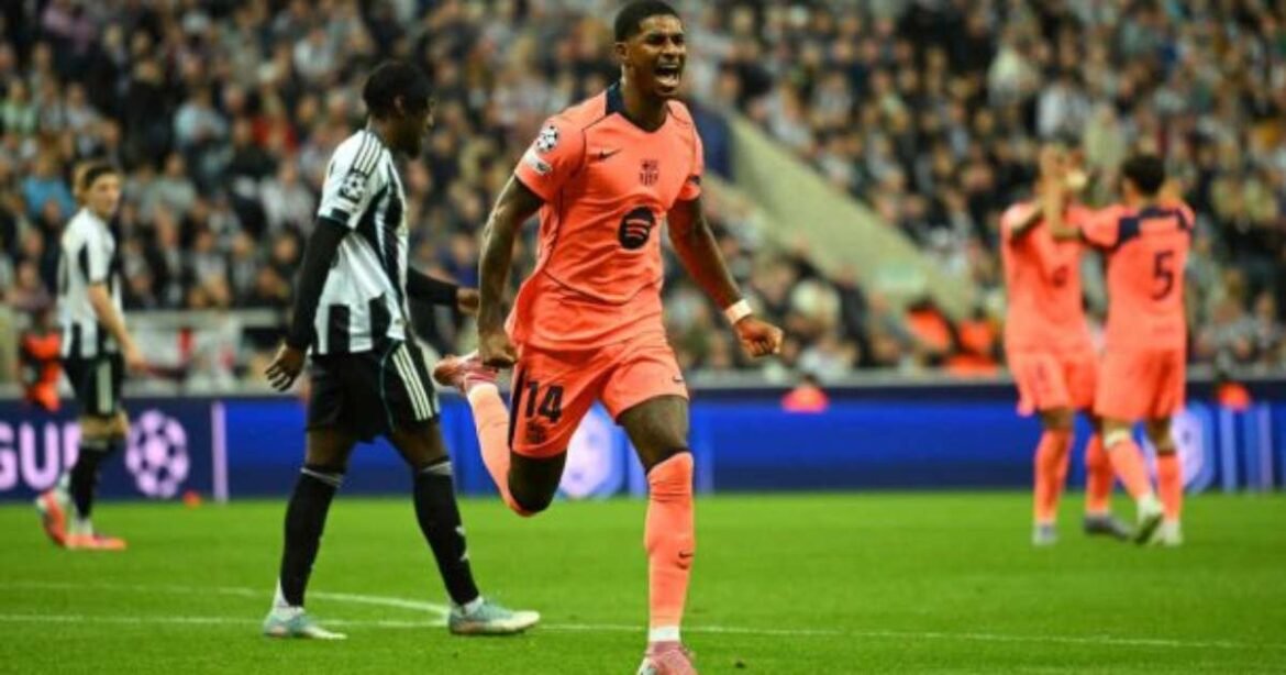 Rashford brilha e Barcelona derrota o Newcastle na Champions League
