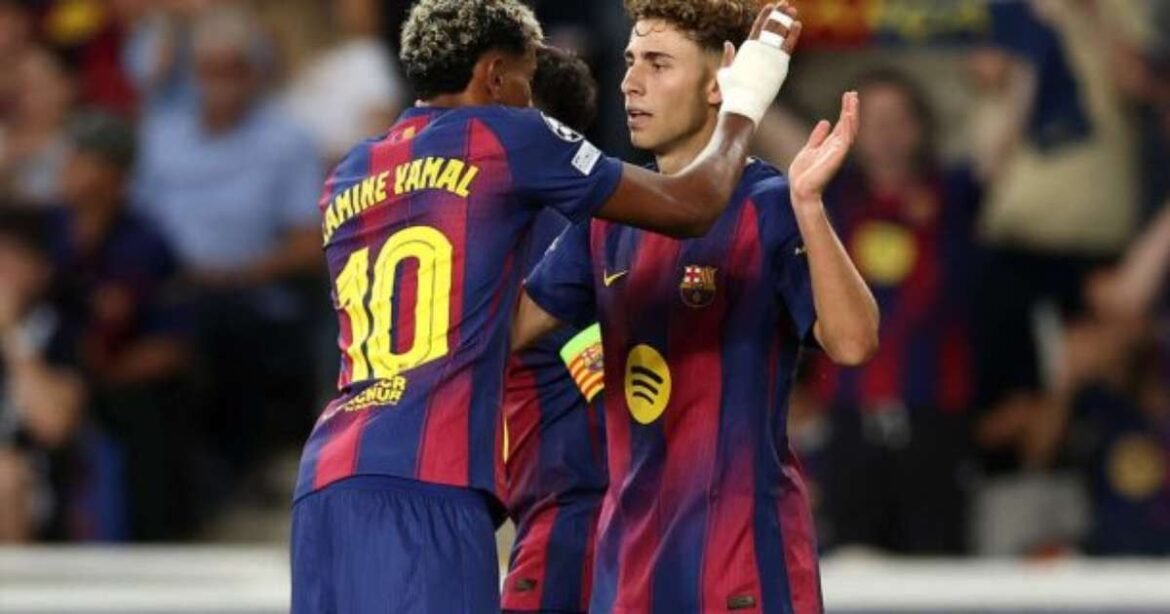 Barcelona vence Olympiacos com três gols de Fermín López na Champions League