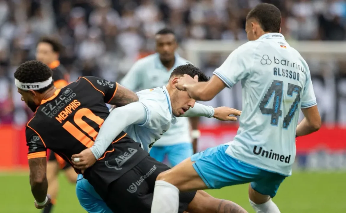 Grêmio é superado pelo Corinthians após falhas de Volpi e Dodi no Brasileirão
