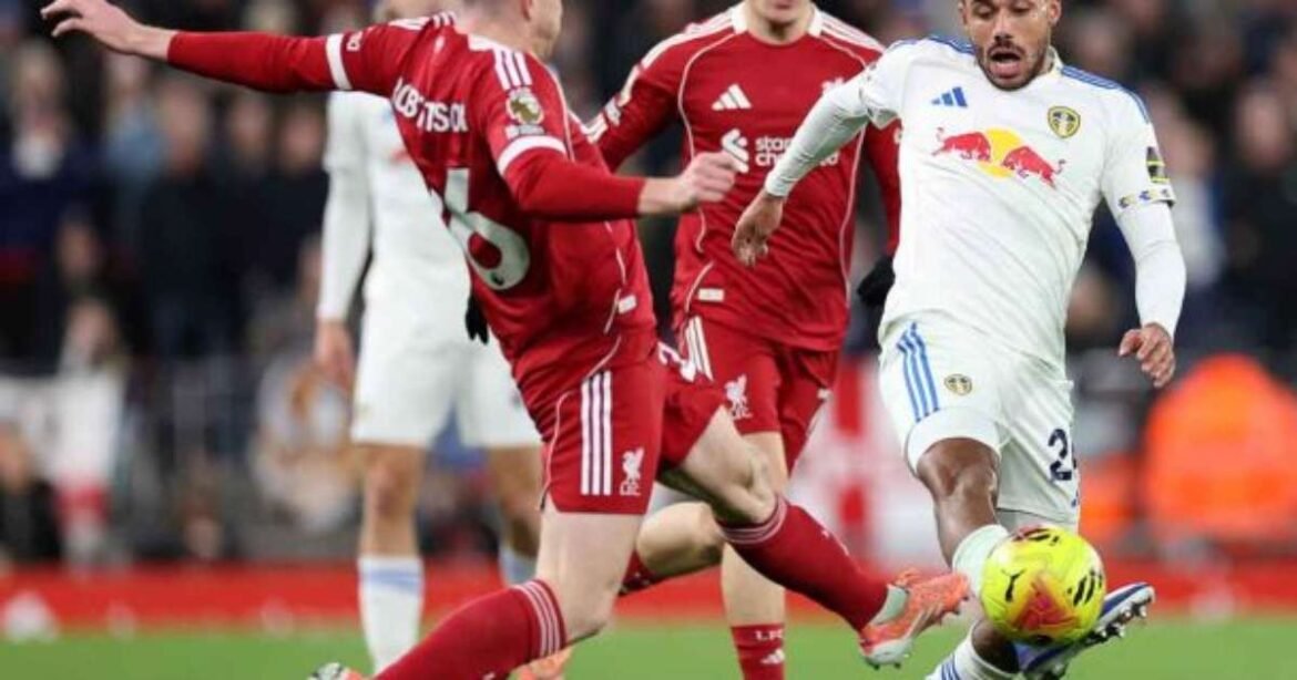 Liverpool empata com Leeds em Anfield em partida emocionante