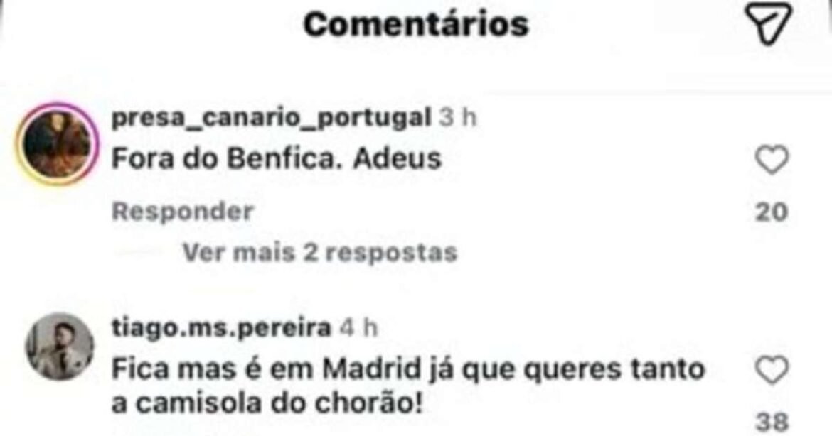 Torcedores do Benfica exigem a saída de atleta que solicitou camisa a Vini Jr: 'Fora de contexto'