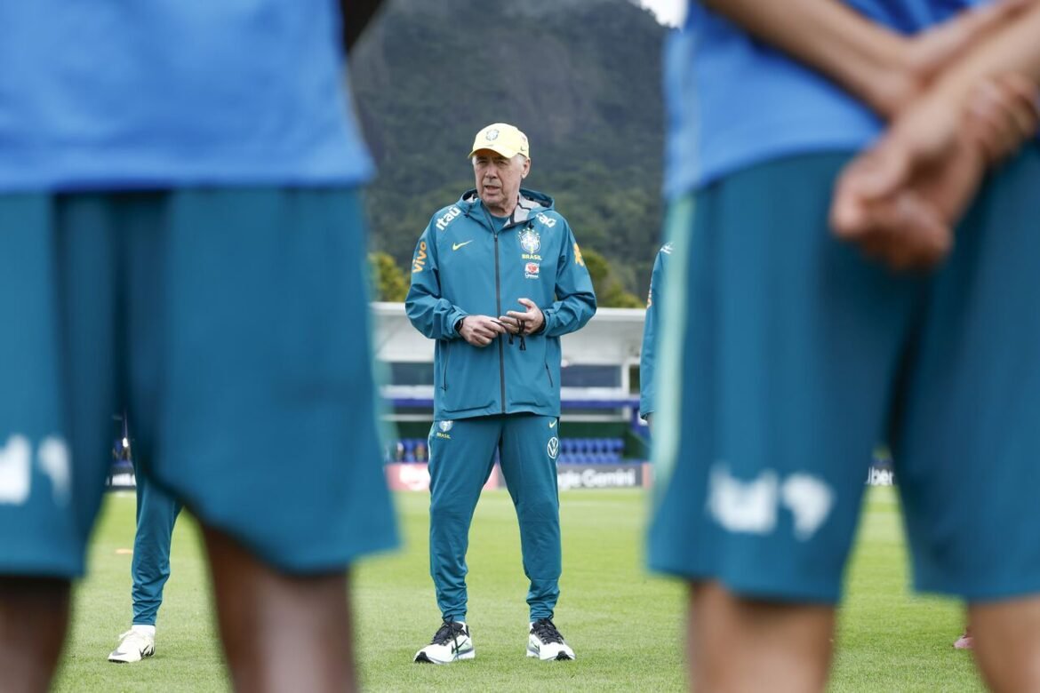 Ancelotti lidera dois treinos da Seleção nesta quarta-feira, sendo um deles aberto ao público.
