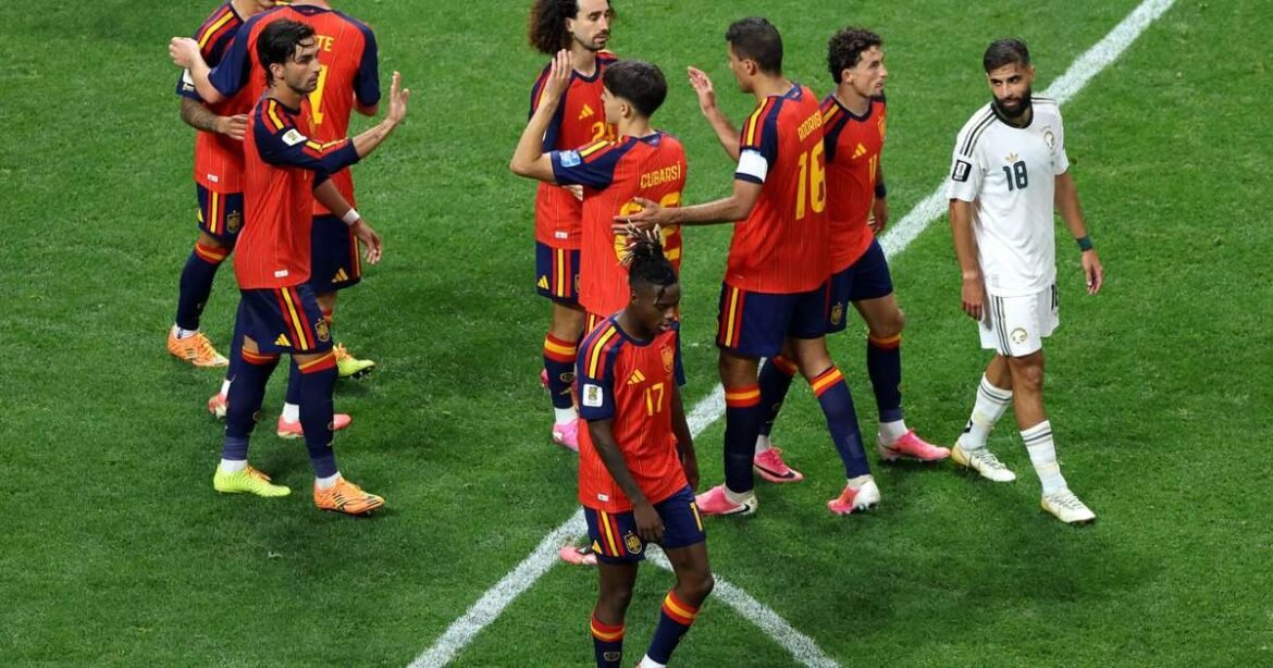 Após início difícil, Espanha brilha contra Arábia Saudita e revela seu verdadeiro potencial na Copa