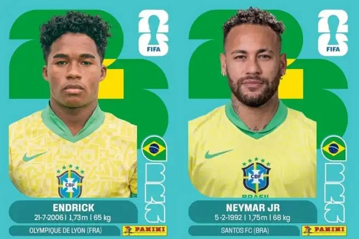 Panini lança novas figurinhas de Neymar e Endrick em atualização para a Copa