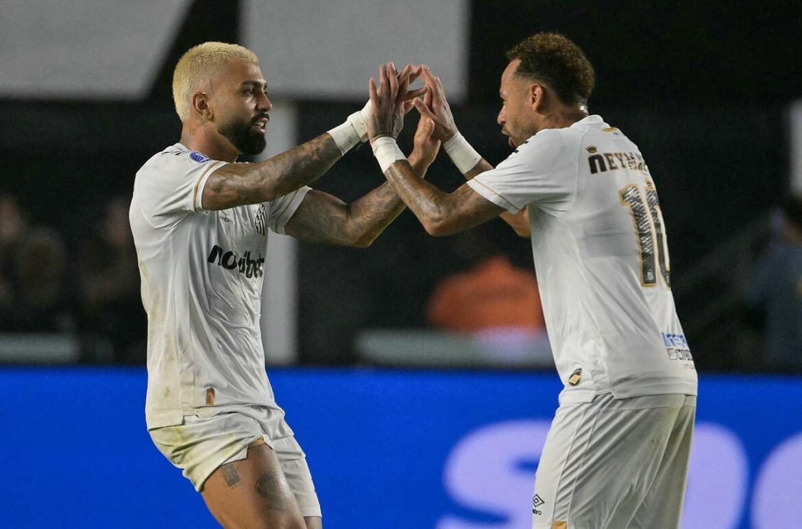 Neymar e Gabigol aumentam desempenho do Santos em campo